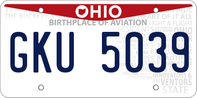 OH license plate GKU5039