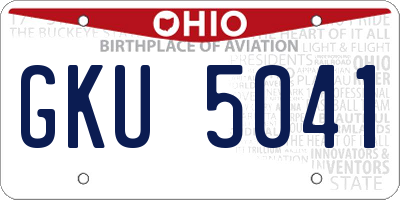 OH license plate GKU5041