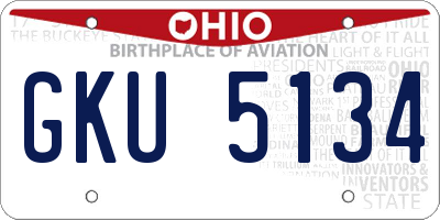 OH license plate GKU5134