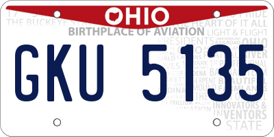 OH license plate GKU5135
