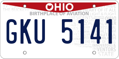 OH license plate GKU5141
