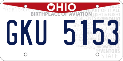 OH license plate GKU5153