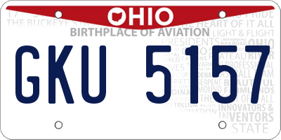 OH license plate GKU5157