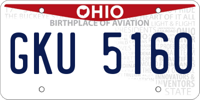OH license plate GKU5160