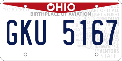 OH license plate GKU5167
