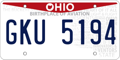OH license plate GKU5194