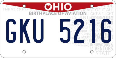 OH license plate GKU5216