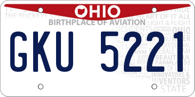 OH license plate GKU5221