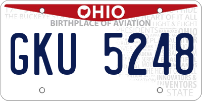 OH license plate GKU5248