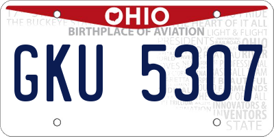 OH license plate GKU5307