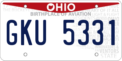 OH license plate GKU5331