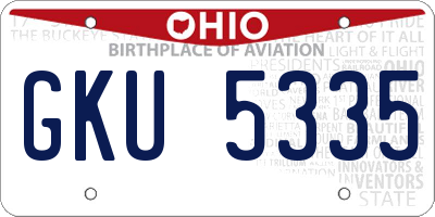 OH license plate GKU5335