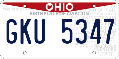 OH license plate GKU5347