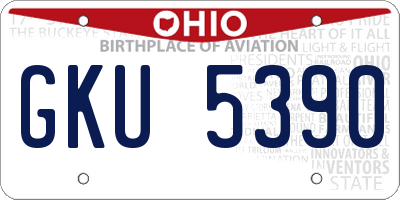 OH license plate GKU5390