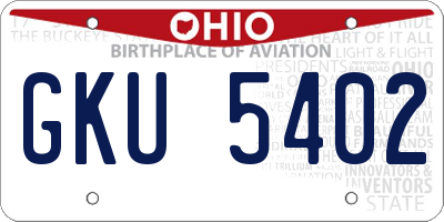 OH license plate GKU5402
