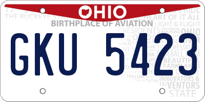 OH license plate GKU5423