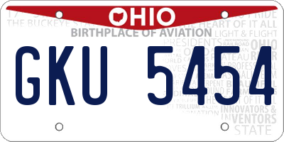 OH license plate GKU5454