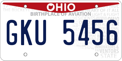 OH license plate GKU5456