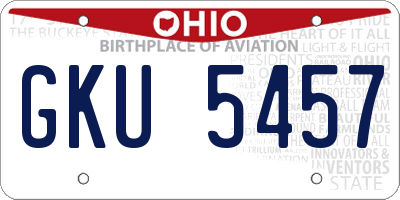 OH license plate GKU5457