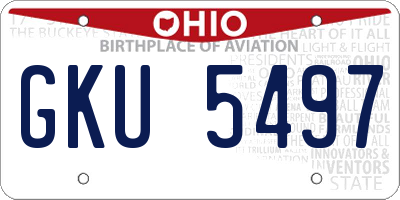OH license plate GKU5497