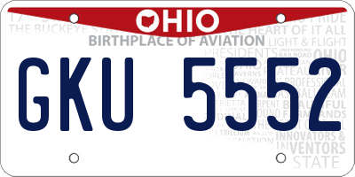 OH license plate GKU5552