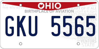 OH license plate GKU5565