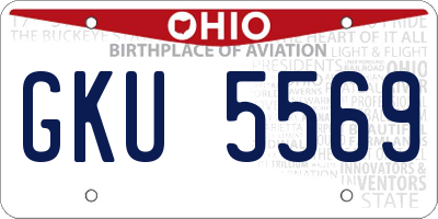 OH license plate GKU5569