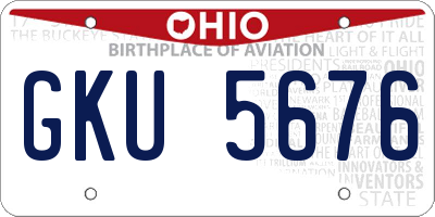 OH license plate GKU5676