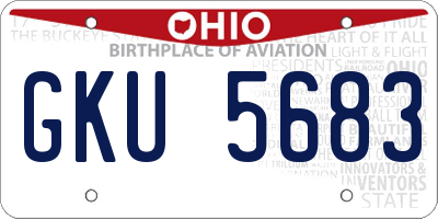 OH license plate GKU5683