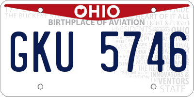 OH license plate GKU5746
