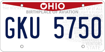 OH license plate GKU5750