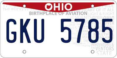 OH license plate GKU5785