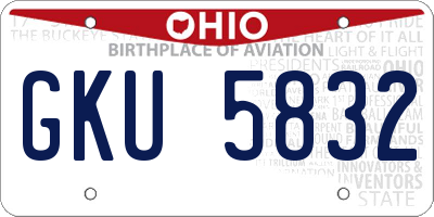 OH license plate GKU5832