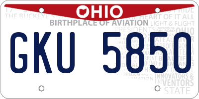 OH license plate GKU5850