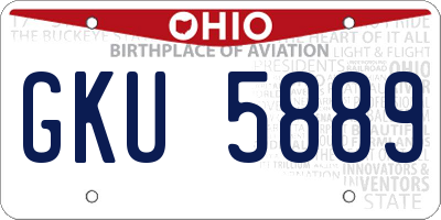OH license plate GKU5889