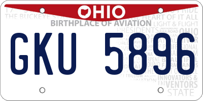 OH license plate GKU5896