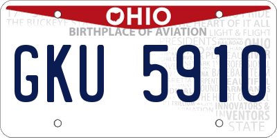 OH license plate GKU5910