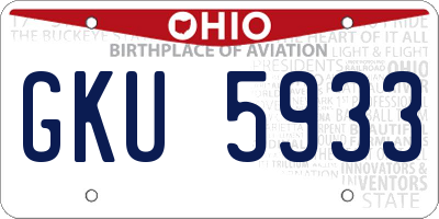 OH license plate GKU5933