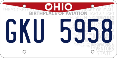 OH license plate GKU5958