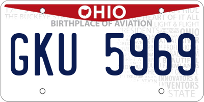 OH license plate GKU5969