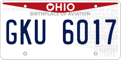 OH license plate GKU6017