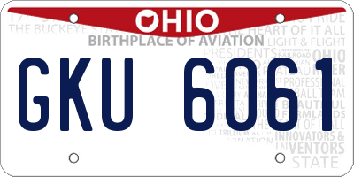 OH license plate GKU6061
