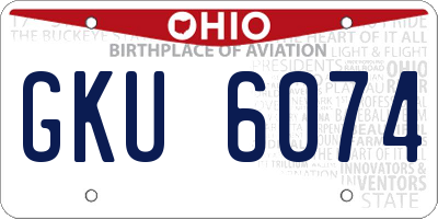 OH license plate GKU6074