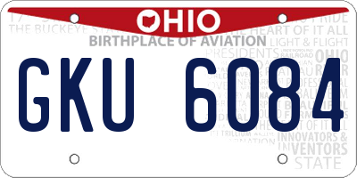 OH license plate GKU6084
