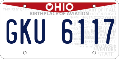 OH license plate GKU6117