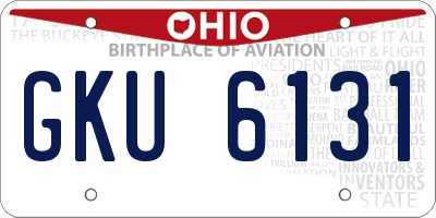 OH license plate GKU6131