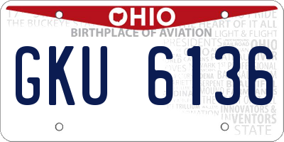 OH license plate GKU6136