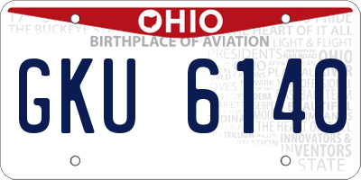 OH license plate GKU6140