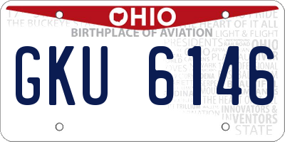 OH license plate GKU6146