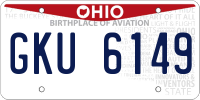 OH license plate GKU6149